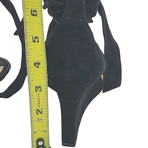 Banana republic black long straps wedge shoes size 8.5 medium - Picture 4 of 5